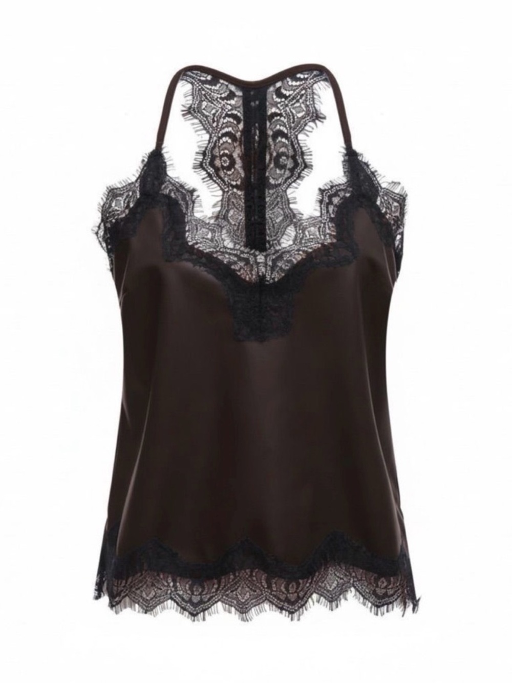 Gold Hawk Racerback Faux Leather Lexi Cami (chocolate brown)
